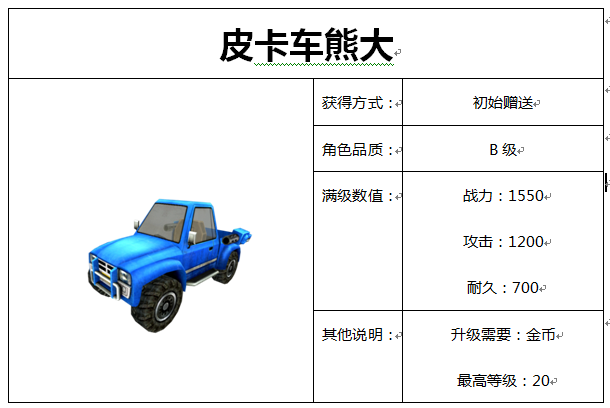 皮卡车熊大